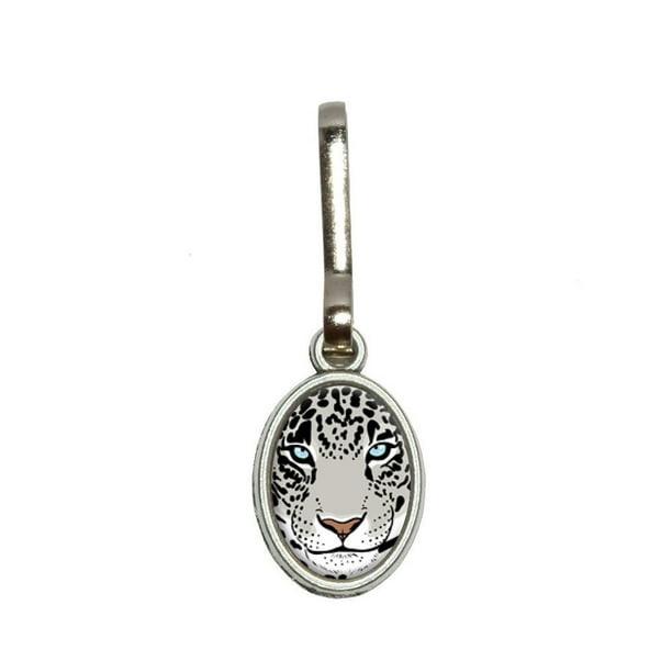 Oval Charm Pendant Snow Leopard Big Cat Oval Charm Pendant Snow Leopard Big Cat